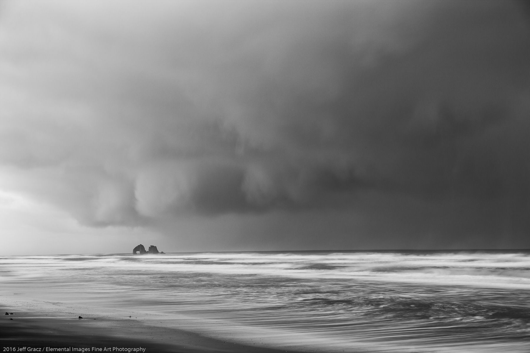 Twin Rocks, incoming squall | Rockaway Beach | OR | USA - © 2016 Jeff Gracz / Elemental Images Fine Art Photography - All Rights Reserved Worldwide