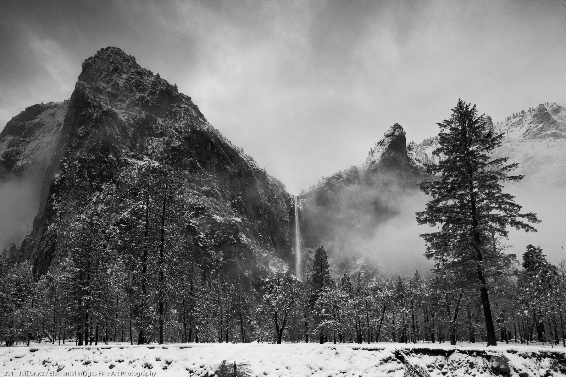 Bridalveil Falls in Clearing Winter Storm | Yosemite National Park | CA | USA - © 2011 Jeff Gracz / Elemental Images Fine Art Photography - All Rights Reserved Worldwide