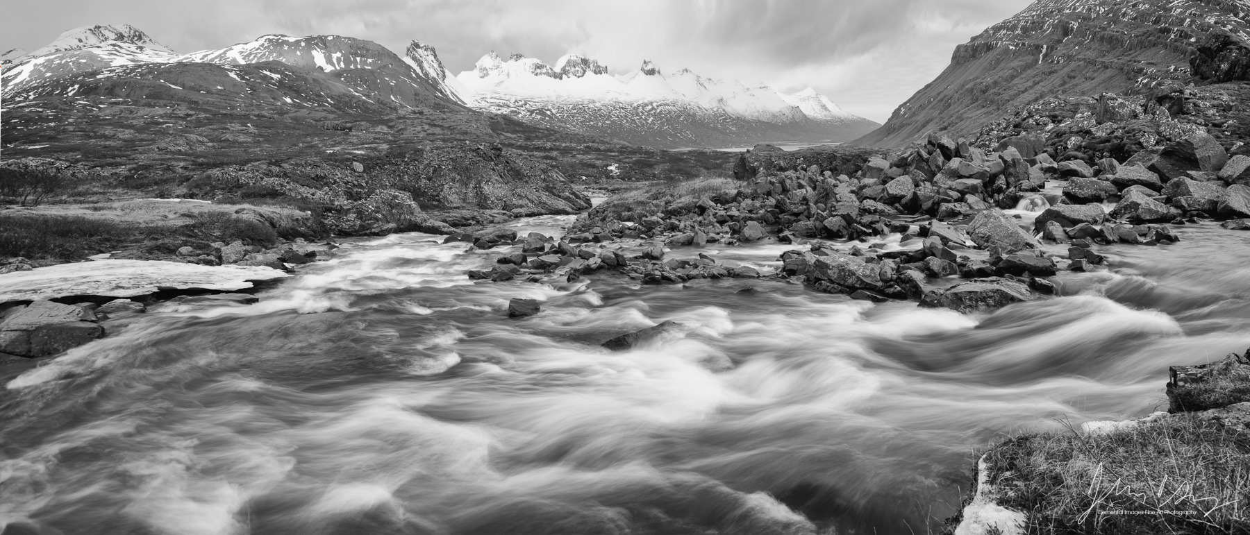 Eastfjords view | Folaldafoss Creek | Teigarhorn Mountains | Iceland - © 2024 Elemental Images Fine Art Photography - All Rights Reserved Worldwide