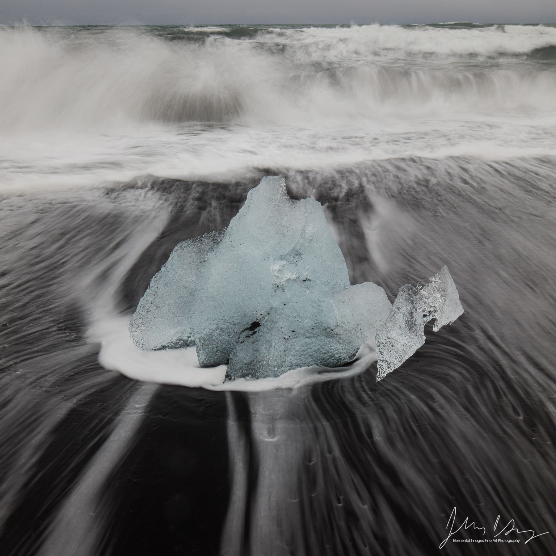 Ice and Surf #1 | Vatnajökull National Park |  | Iceland - © 2024 Elemental Images Fine Art Photography - All Rights Reserved Worldwide