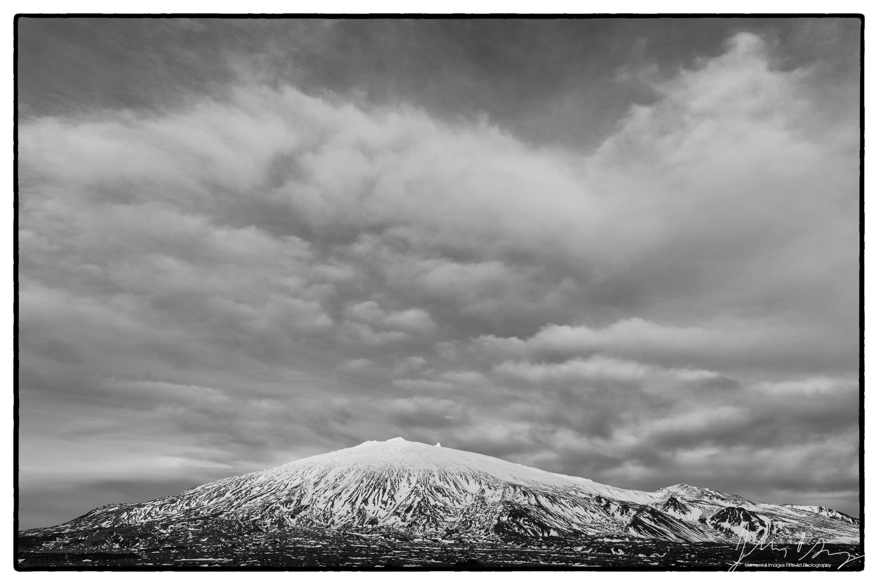 Snæfellsjökull texture study with clouds | Arnarstapi |  | Iceland - © 2024 Elemental Images Fine Art Photography - All Rights Reserved Worldwide