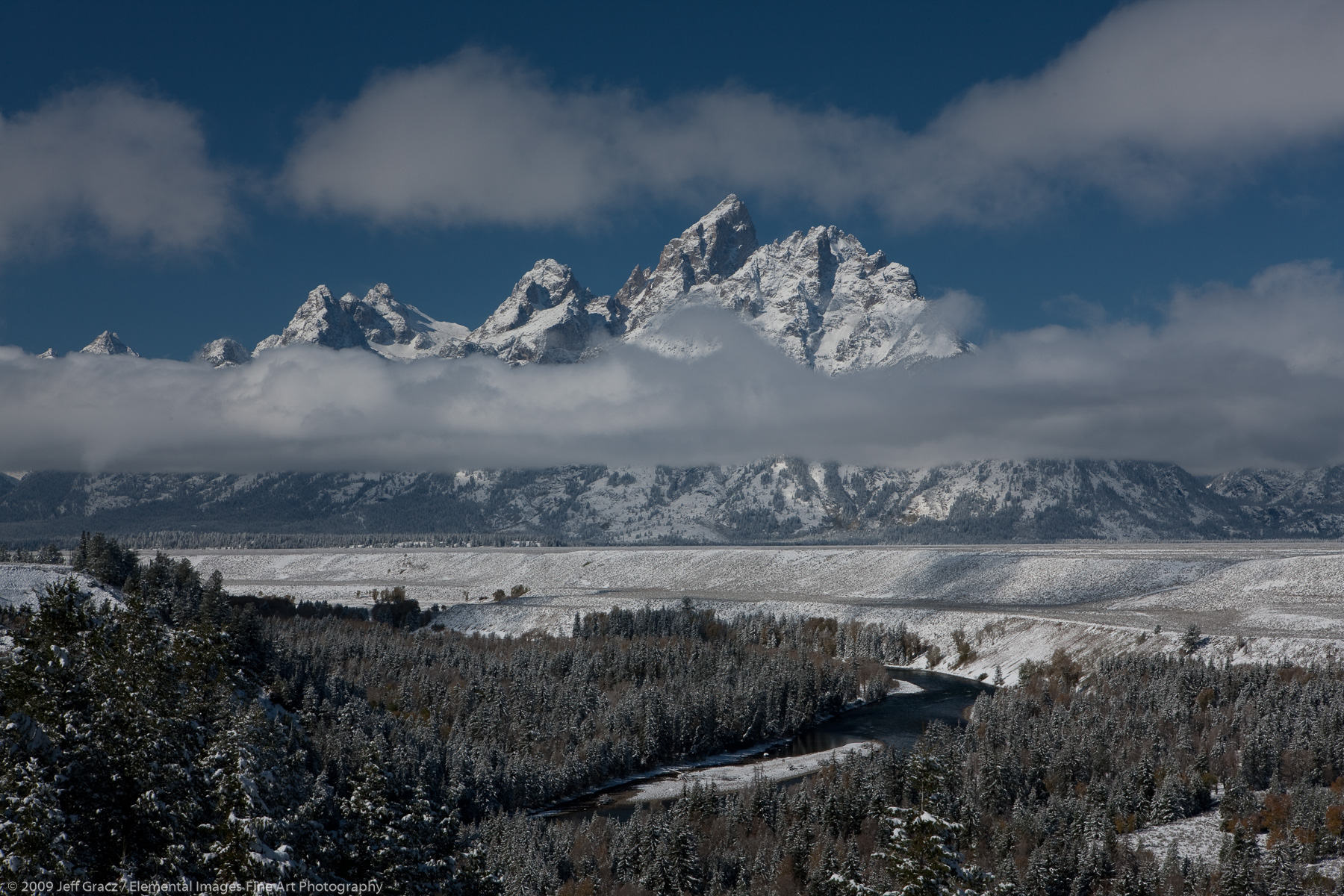 Grand Tetons in early winter | Grand Teton National Park | WY | USA - © © 2009 Jeff Gracz / Elemental Images Fine Art Photography - All Rights Reserved Worldwide