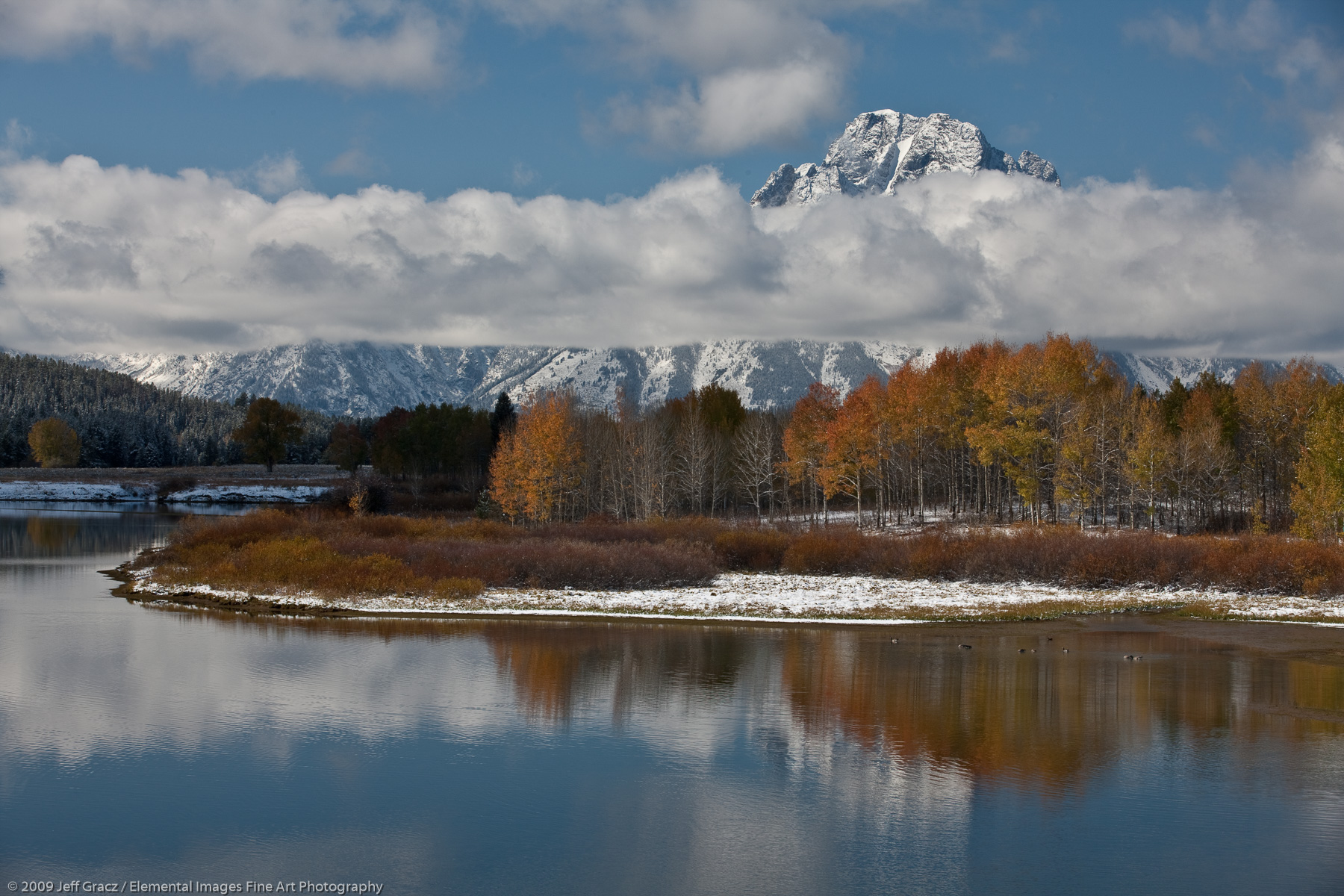 Mt Moran from Oxbow Bend | Grand Teton National Park | WY | USA - © © 2009 Jeff Gracz / Elemental Images Fine Art Photography - All Rights Reserved Worldwide