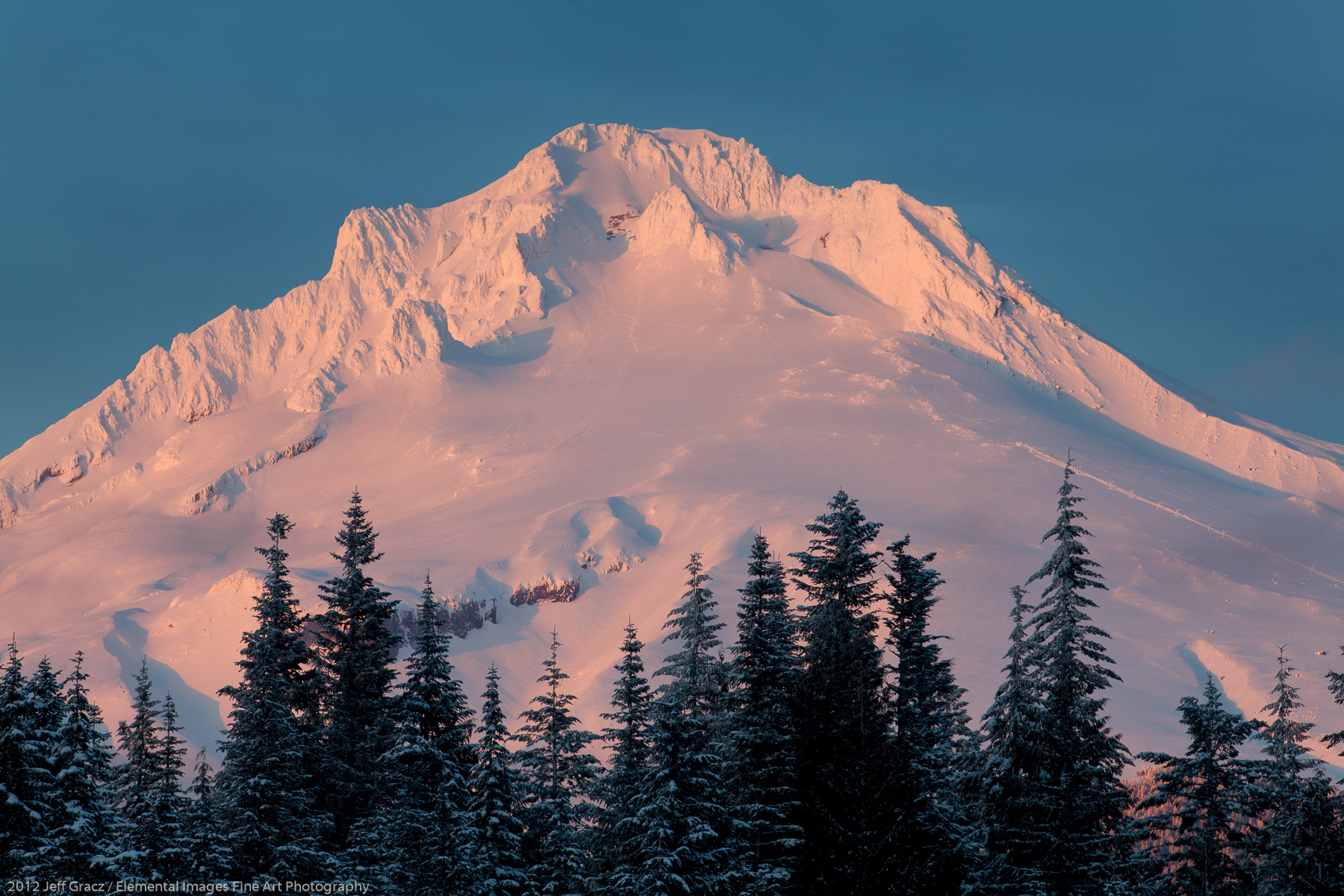 Alpenglow on Mt Hood | Mt Hood National Forest | OR | USA - © 2012 Jeff Gracz / Elemental Images Fine Art Photography - All Rights Reserved Worldwide