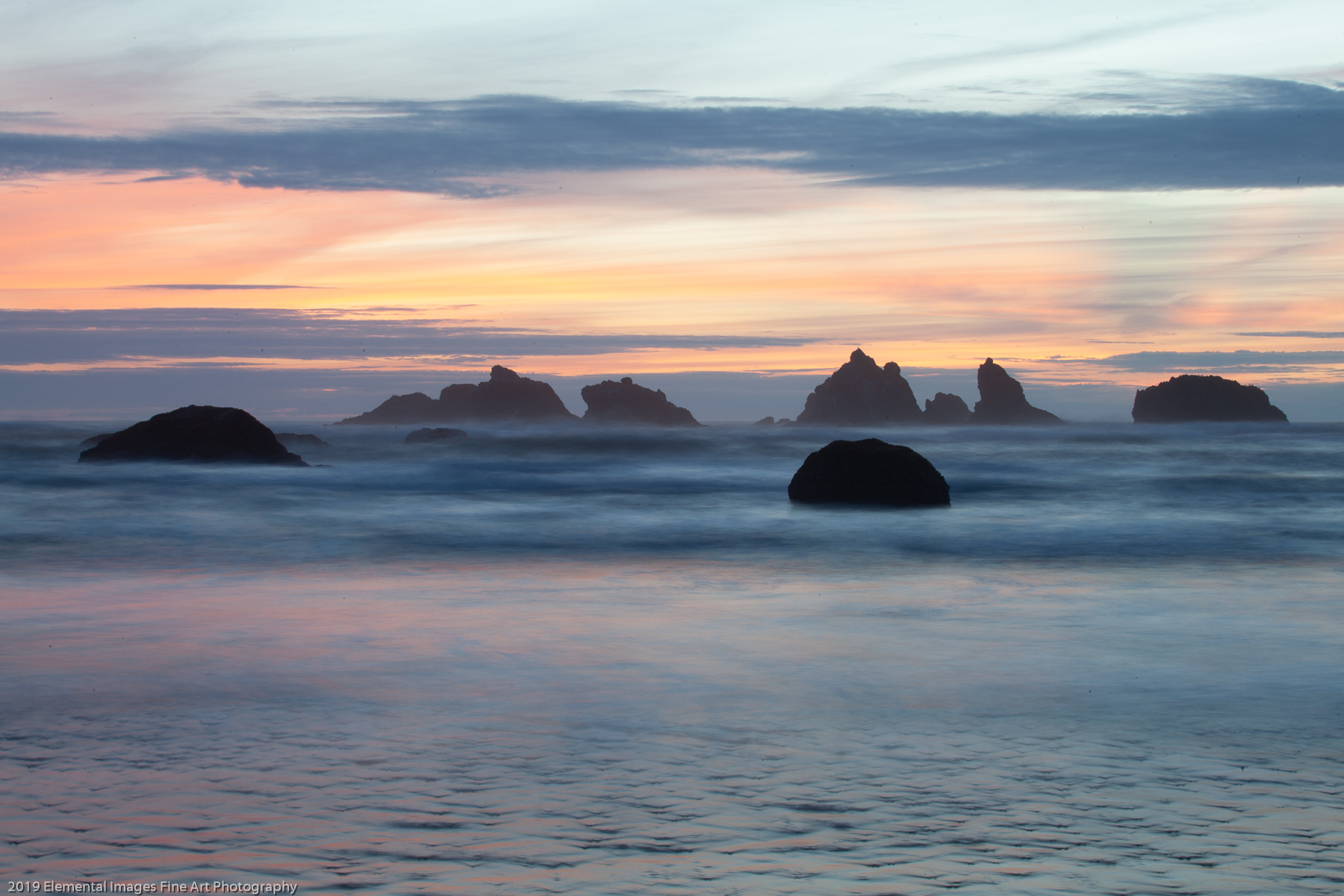 Pastel Sunset | Bandon | OR | USA - © 2019 Elemental Images Fine Art Photography - All Rights Reserved Worldwide