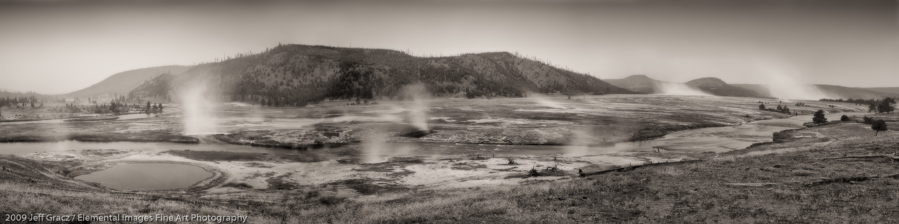 Midway Geyser Basin panoramic II |  | WY | USA - © 2009 Jeff Gracz / Elemental Images Fine Art Photography - All Rights Reserved Worldwide